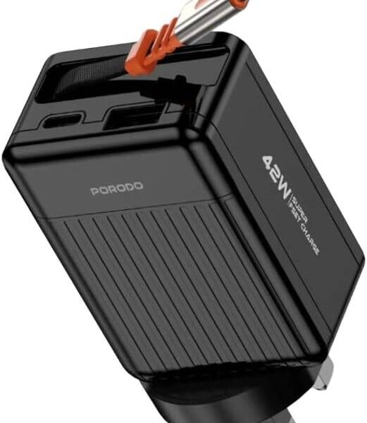 18 - Porodo Wall Charger with GaN Technology 42W Super Fast